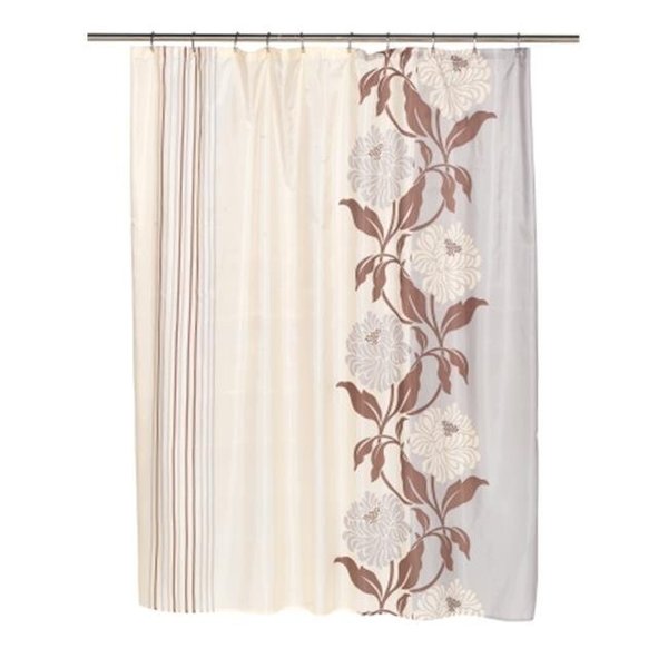 Livingquarters FSC-CH-13 Chelsea Fabric Shower Curtain in Chocolate LI55912